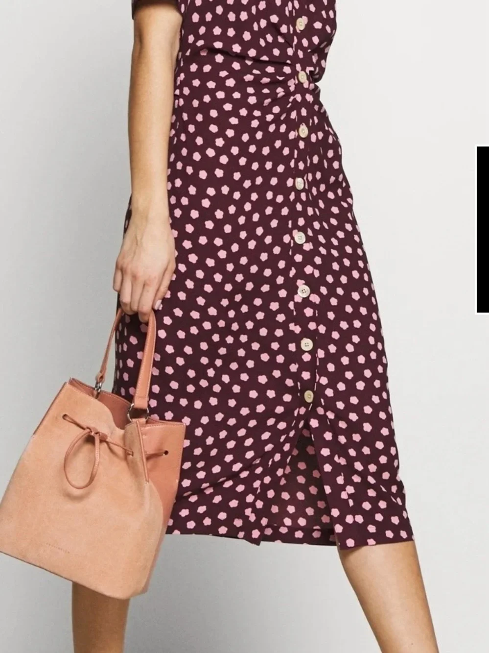 kate spade Burgundy and White Cloud Dot Midi Shirtdress